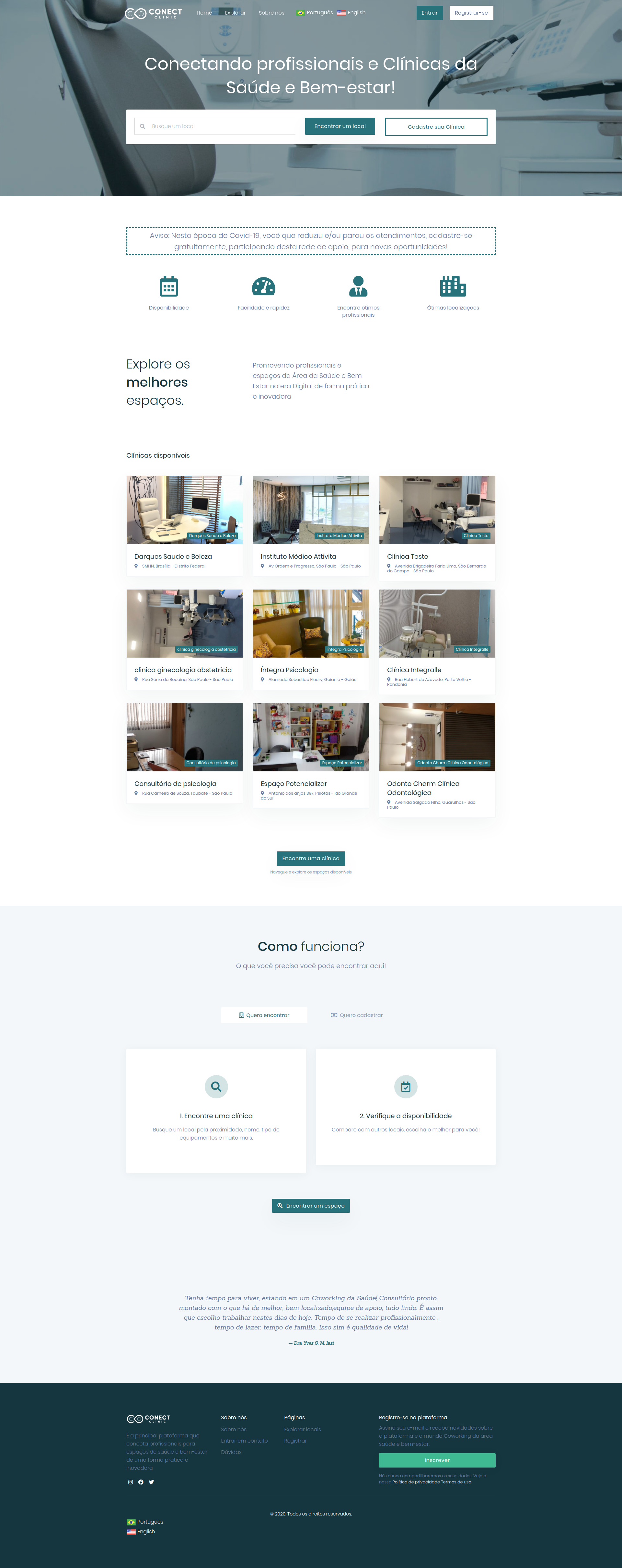 Conect Clinic — plataforma de saúde