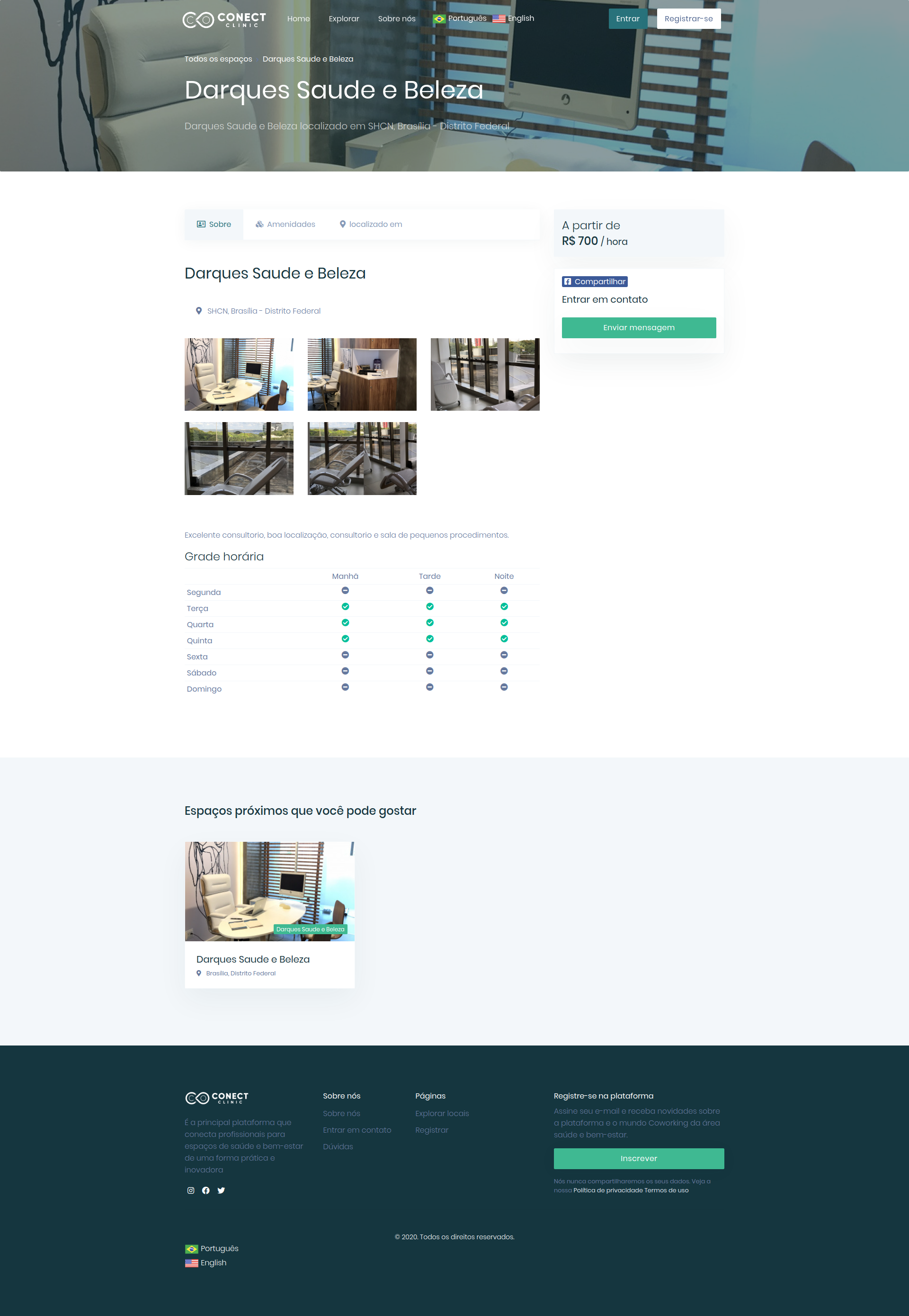 Conect Clinic — ecrã 2